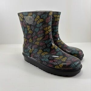 UGG Kids Black Butterfly Rain Boots